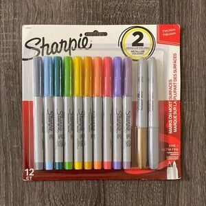 New Sharpie 12 CT Ultra Fine + 2 Metallic Markers